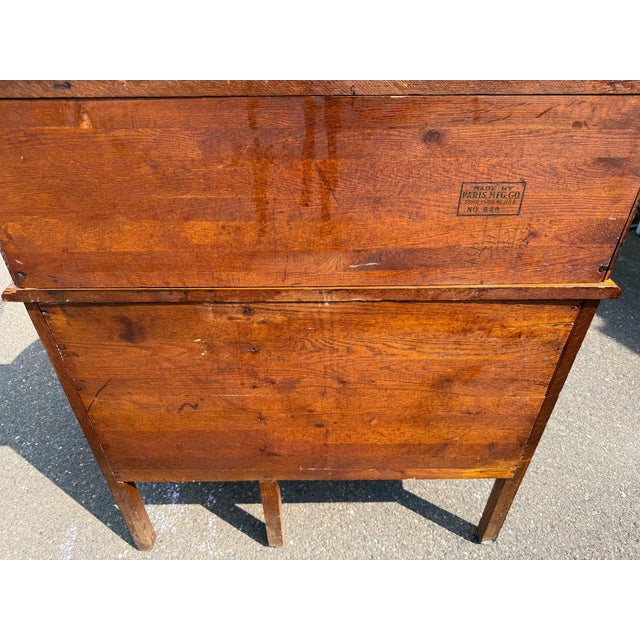 Antique Paris Mfg. Co. Oak Roll-Top Secretary Desk – No. 650 – South Paris, Maine For Sale In New York - Image 6 of 9