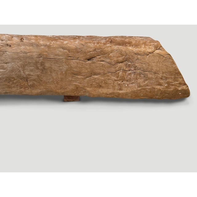 Andrianna Shamaris Ancient Teak Wood Log Bench For Sale - Image 13 of 18