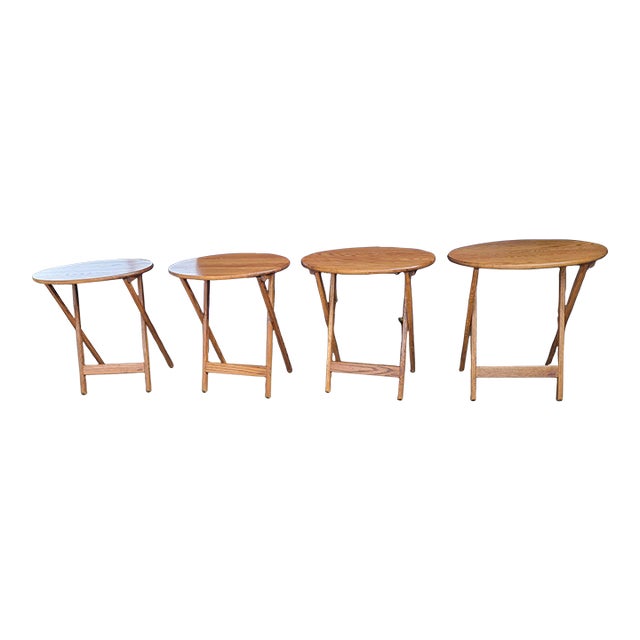 Late 20th Century Manchester Woods Inc Folding Tables - Set of 4 For Sale