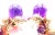 1980s Pair of Cartier Rose Gold Coral Amethyst Diamond Delices De Goa Earrings For Sale - Image 12 of 17