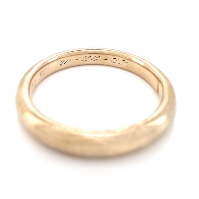 Art Deco Antique 1920s 10k Yellow Gold Jr Wood Band, Wedding Ring, Size 7.75 For Sale - Image 4 of 11
