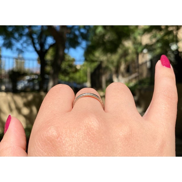 About This Ring: Your dreams are about to come true with this beautiful Vintage 18K White Gold Wheat Wedding Band! This...