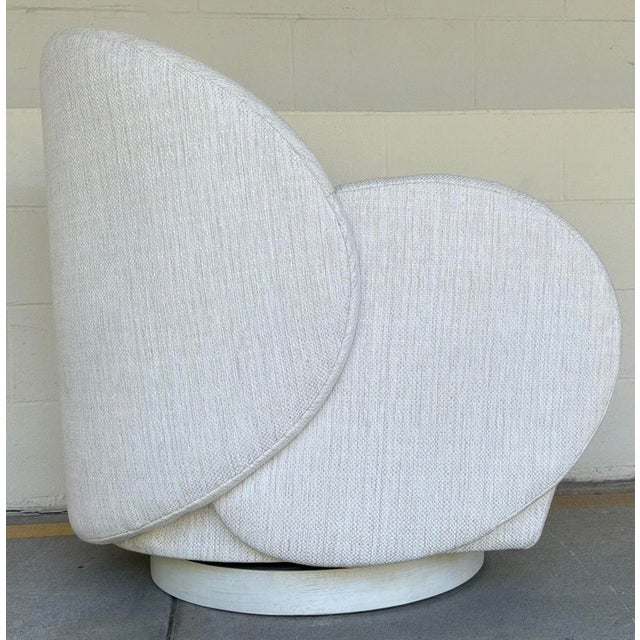 Modern Art Company White Performance Rothko Swivel Chairs Pair For Sale - Image 3 of 8