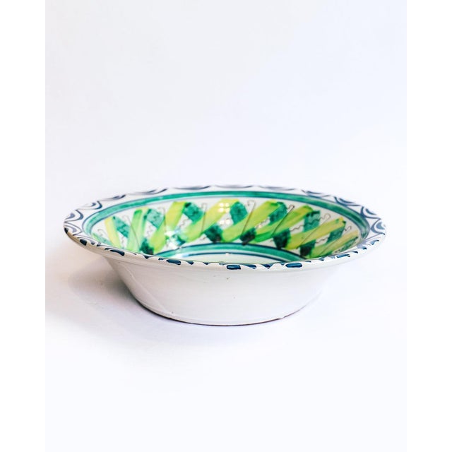 Large Vintage Hand Painted Italian Ceramic Bowl For Sale - Image 4 of 7