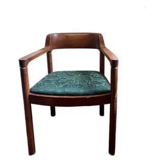 Mid Century Modern Nicos Zographos Ireland Chair With Vibrant Green Cushion For Sale