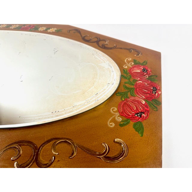 Austrian Hand-Painted Wall Mirror, 1980s For Sale - Image 6 of 11