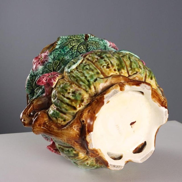 Blue Polychrome and Ceramic Vase For Sale - Image 8 of 9