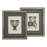 Etruscan Urn Matted Framed Prints Black White - a Pair For Sale