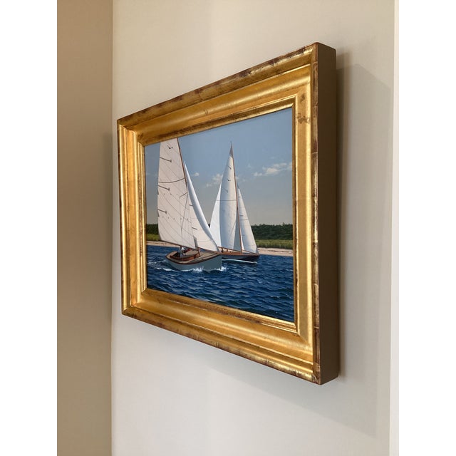 Beautiful original oil on canvas painting, ‘Racing Alerions’ painted in July 2000 and signed by noted artist Forrest...