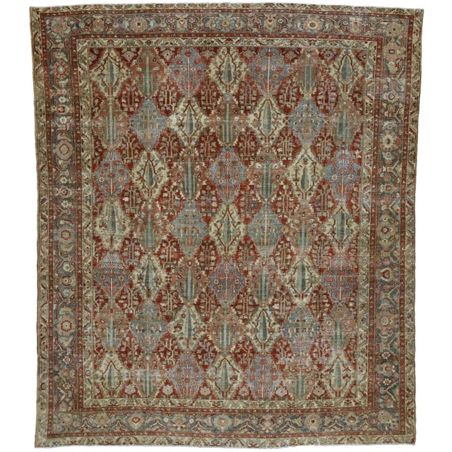 Antique Persian Bakhtiari Rug, 12'02 X 14'04 For Sale In Dallas - Image 6 of 6