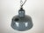 1950s Industrial Grey Enamel Pendant Lamp from Siemens, 1950s For Sale - Image 5 of 14