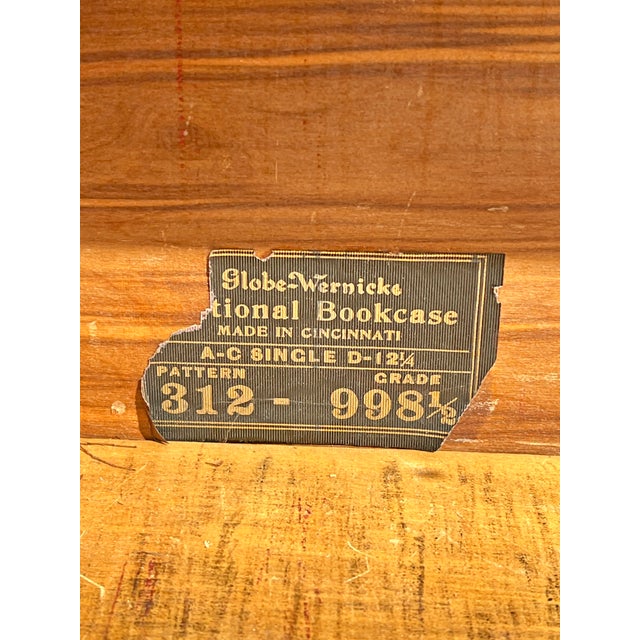 Brown Antique Barrister Bookcase by Globe Wernicke in Tiger Oak Wood For Sale - Image 8 of 12