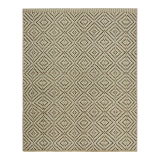 Rug & Kilim’s Contemporary Flatweave in Brown & Cream Geometric Patterns For Sale