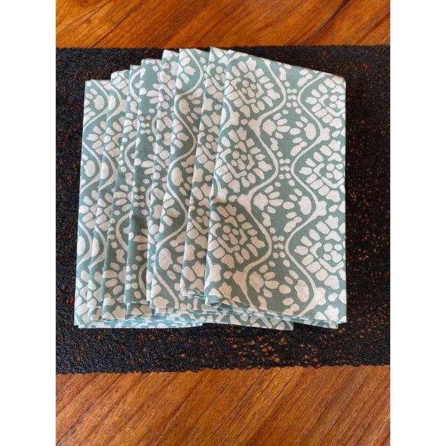 Set of 8 organic, cotton batik napkins from Pottery Barn, circa 1990’s. Great neutral shades of antique white and...