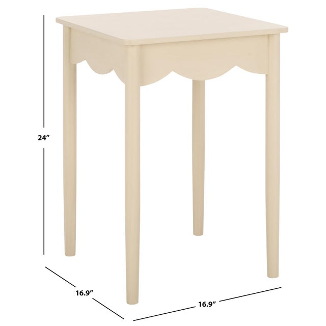 Contemporary Paislyn Accent Table in Sand For Sale - Image 3 of 7