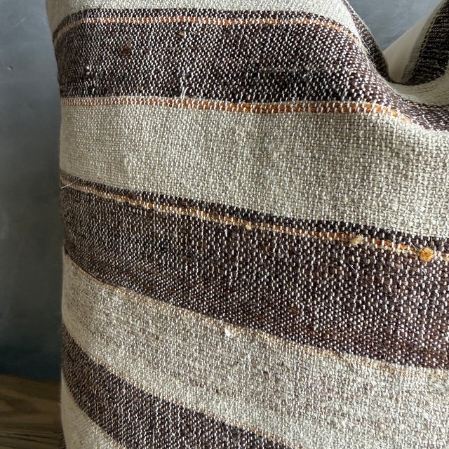 Not Yet Made - Made To Order Vintage Rug Pillow Cover With Stripes For Sale - Image 5 of 8