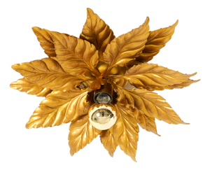 Large Gold-Plated Ceiling Lamp in the style of Hans Kögl Florentine, 1980s
