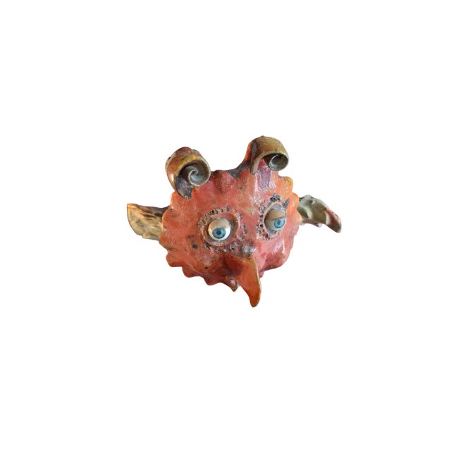 Ceramic Jean Linard, Raku Owl Sculpture by Jean Linard, 2002, Ceramic For Sale - Image 7 of 10