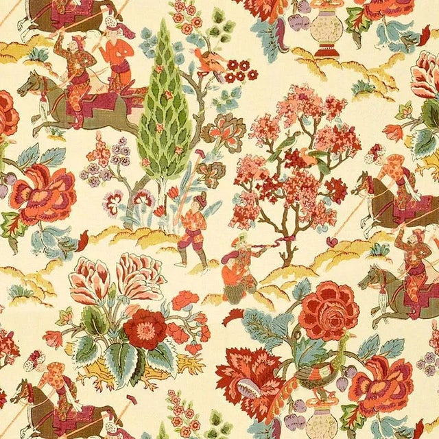 A fanciful, ever-popular design meticulously printed by hand with the same 112 blocks used to make the pattern in the...