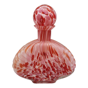 1980s Beautiful Fan Shaped Murano Blown Glass Perfume Bottle