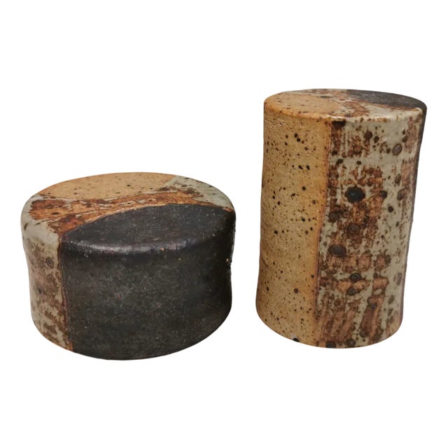 Danish Salt and Pepper Shaker Set in Ceramic by Tue Poulsen, 1960s, Set of 2 For Sale