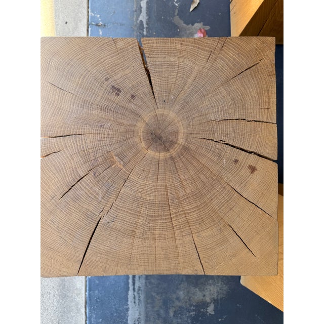 Tan Vintage Christian Liaigre for Holly Hunt "Nagato" Side Tables/Stools, Set of 3, Signed Raw French Oak For Sale - Image 8 of 14