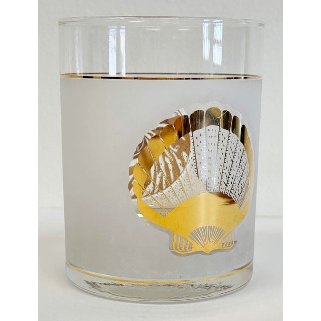 Culver Ltd. Vintage Coastal Seashell Motif Culver LTD Lowball Glasses, Set of 4 For Sale - Image 4 of 7