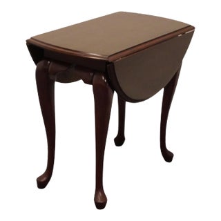 Cresent Furniture Solid Cherry Traditional Style 32" Pembroke Drop Leaf Accent End Table For Sale