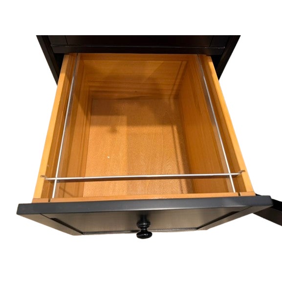 Wood Pottery Barn Teen Black Hamptom Power Storage Desk 57" and Chair For Sale - Image 7 of 9