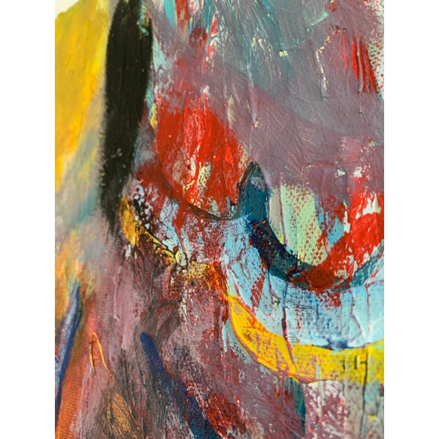 Contemporary Modern Abstract Mixed-Media Painting on Canvas For Sale - Image 4 of 8