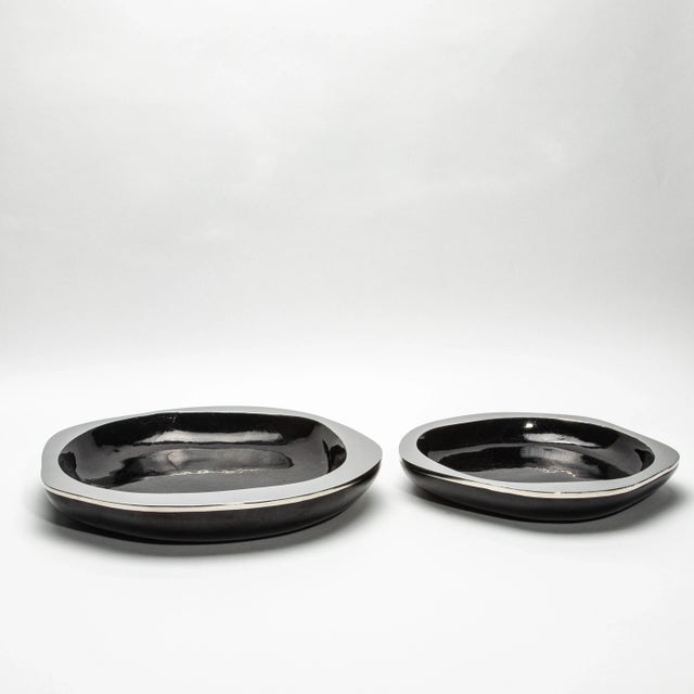 Bowl in Black Shell With Stainless Steel Details by R&y Augousti For Sale - Image 10 of 12