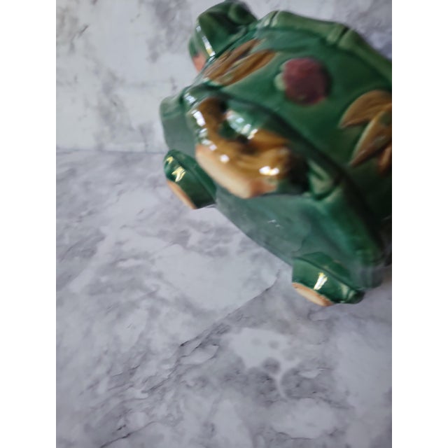 1980s 1980s Footed Majolica Planter With Frogs For Sale - Image 5 of 9