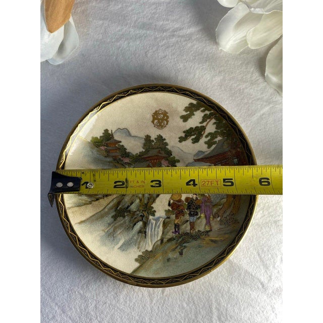 Antique Meiji Period Satsuma Gilt Landscape Plate, Signed Kōten Workshop, Circa 1890 For Sale - Image 9 of 9