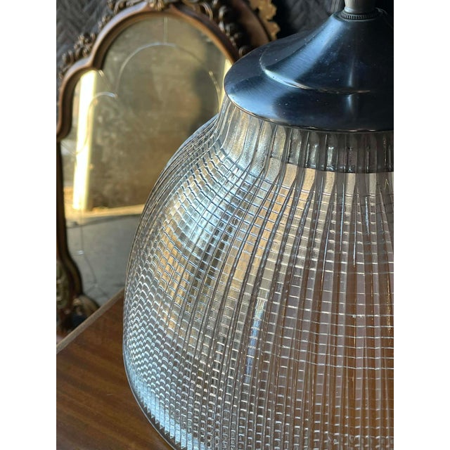 Vintage Halophane Pendant Light For Sale - Image 12 of 14