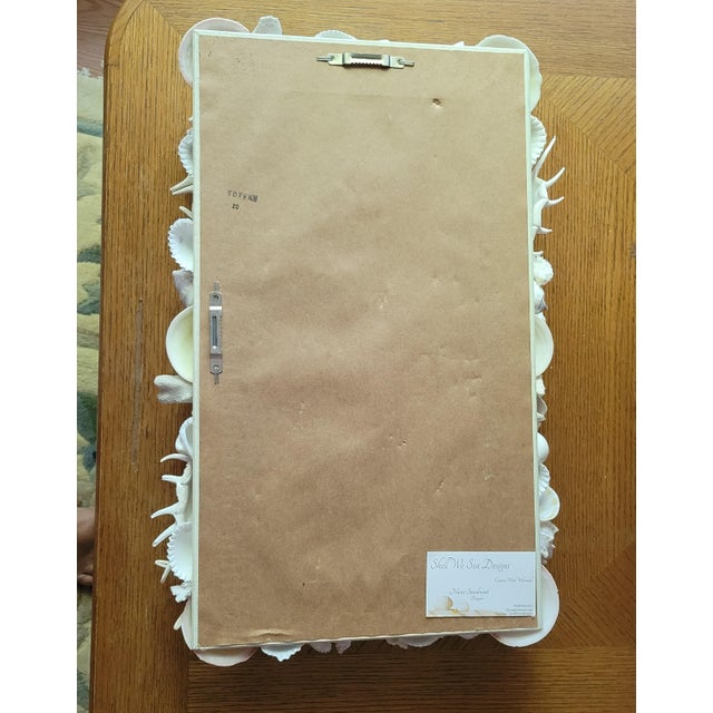Shell Handmade White Seashell and Coral Wall Mirror For Sale - Image 7 of 7