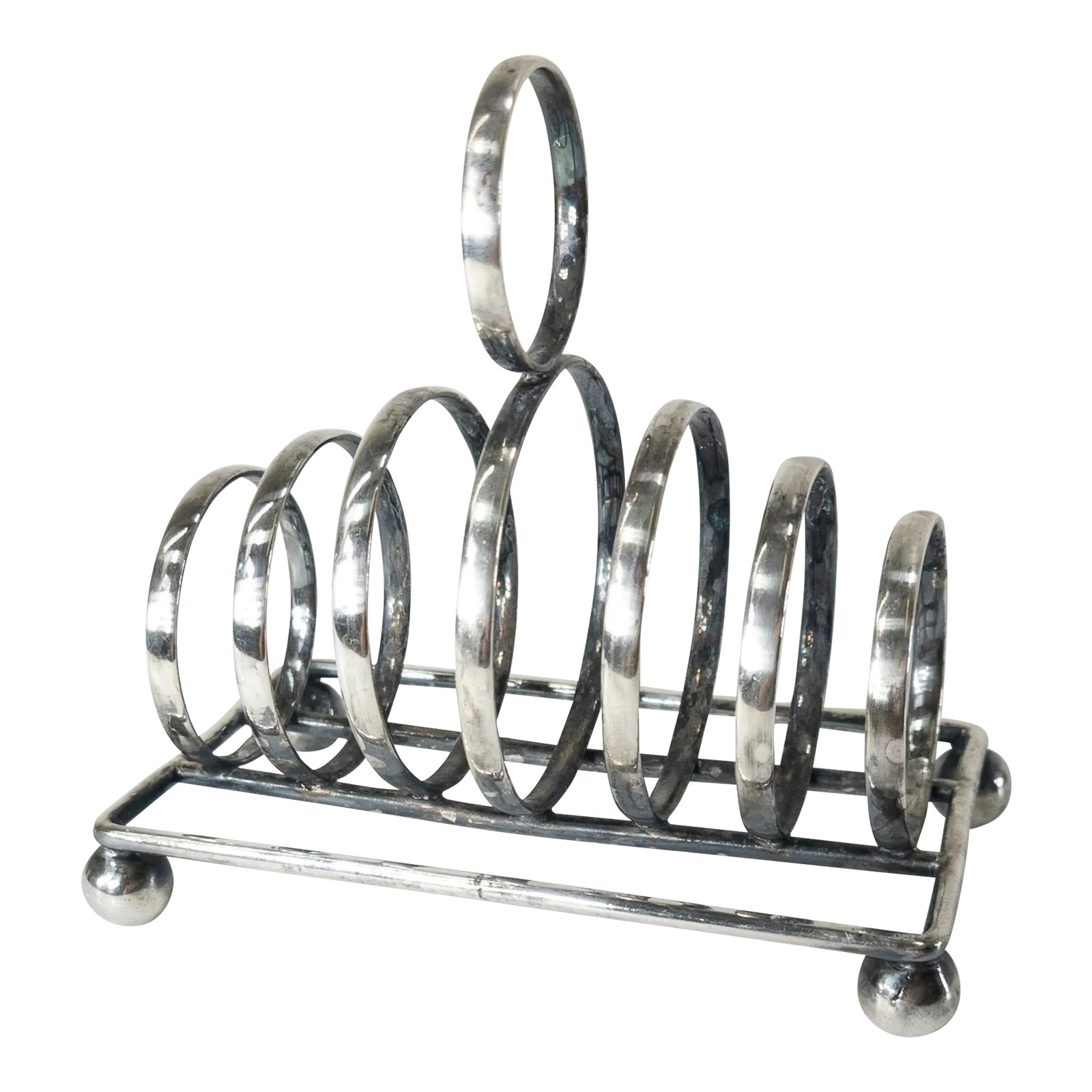 19th Century English Sheffield Silver Plate Toast Rack | Chairish