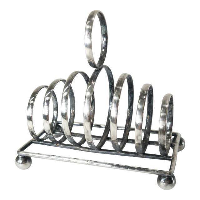 19th Century English Sheffield Silver Plate Toast Rack For Sale