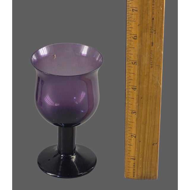 Mid 20th Century Vintage Amethyst Purple Glass Wine Classes - Set of Four For Sale - Image 5 of 6