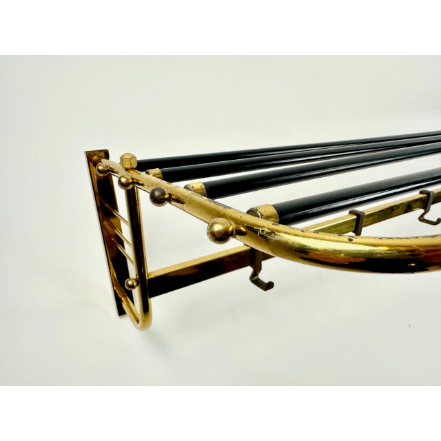 Metal Mid-Century Modern Brass Coat and Hat Rack, 1960s For Sale - Image 7 of 18
