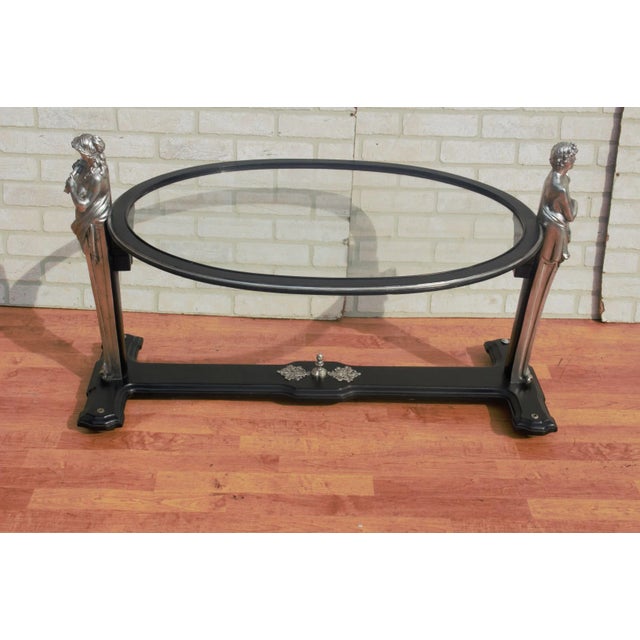 Art Nouveau Figural Bust Oval Coffee Table For Sale In Chicago - Image 6 of 6