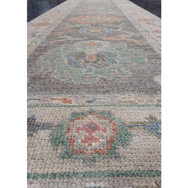 Textile Turkish Oushak Runner Rug 2'8" x 12'1" For Sale - Image 7 of 8