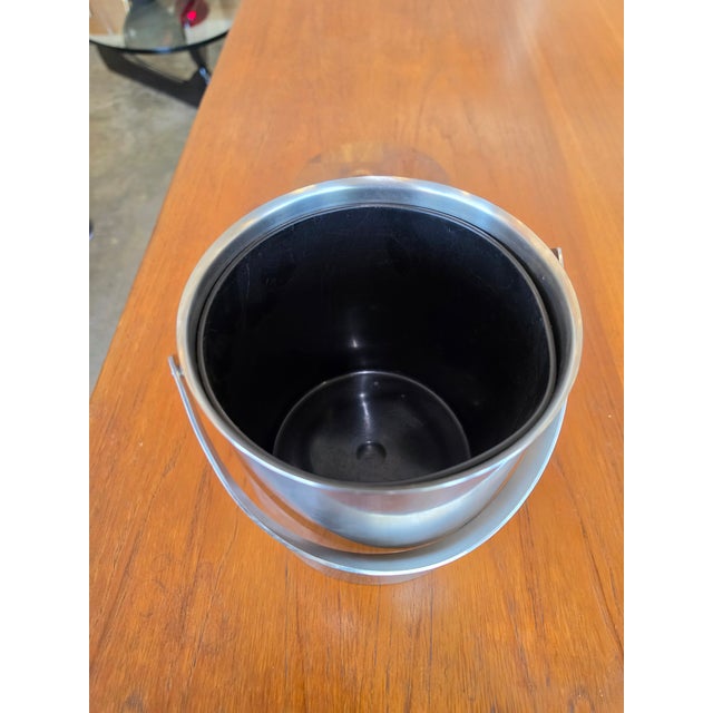 1970s Mid-Century Modern Steel and Teak Cylinda Line Ice Bucket by Arne Jacobsen for Stelton For Sale - Image 9 of 12