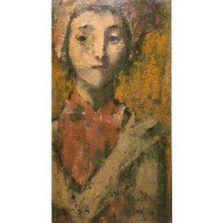 David Aronson, Modernist Encaustic Painting Portrait Boston Expressionist For Sale