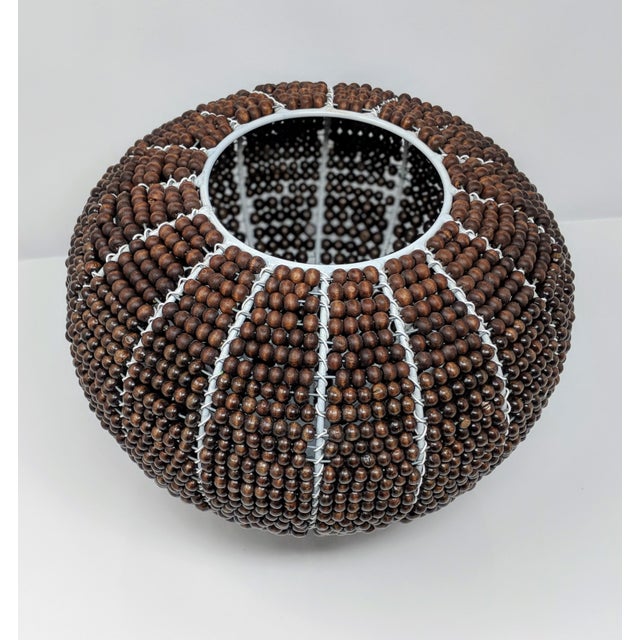 Fair Trade African Wooden Bead Vase Chairish