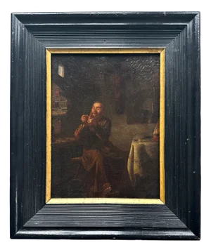 German Artist, 18th Century, Monk Sewing