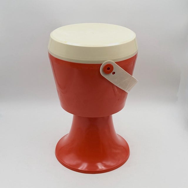 Dutch Storage Stool in Orange Molded Plastic from Flair, 1970s For Sale - Image 9 of 12