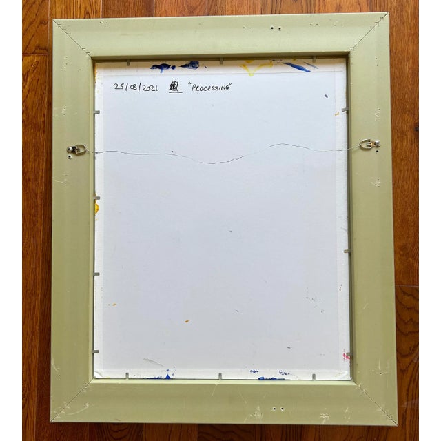 Plastic 2021 "Processing" Modern Abstract Acrylic Painting on Canvas, Framed For Sale - Image 7 of 8