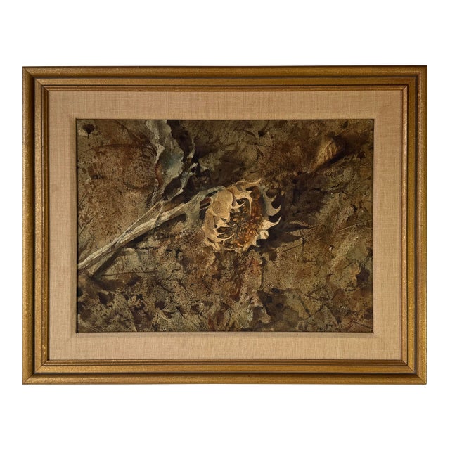 1970s Vintage William Preston Floral Still Life – Watercolor on Board, Framed For Sale