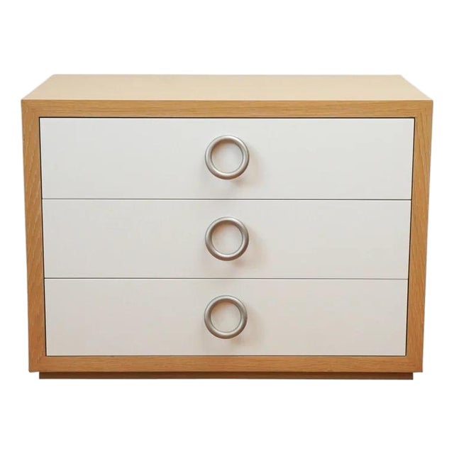 Chelsea Bedside Table, Light Cerused Oak For Sale
