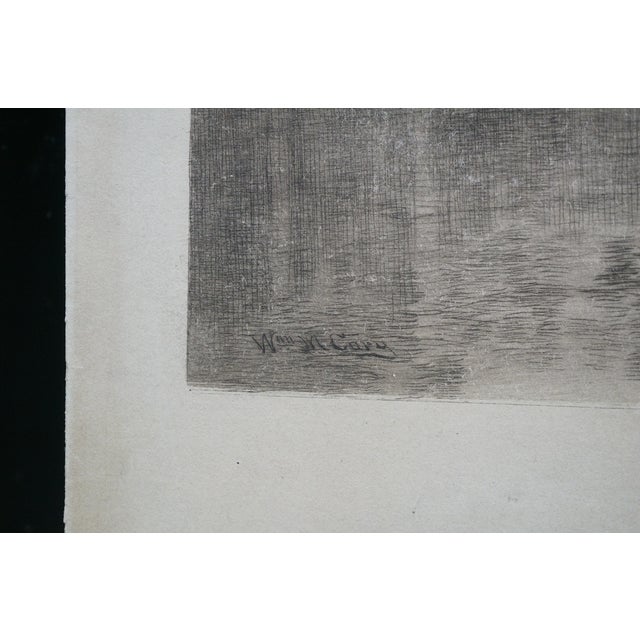 Antique William De La Montagne Cary Signed Native American Riverscape Etching For Sale - Image 6 of 13
